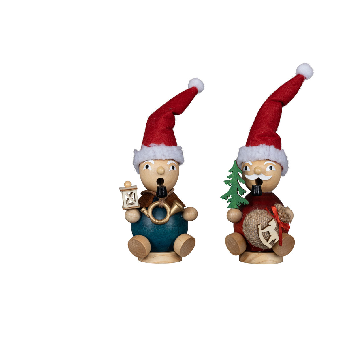 Räucher-Wichtel mit roter Mütze sortiert