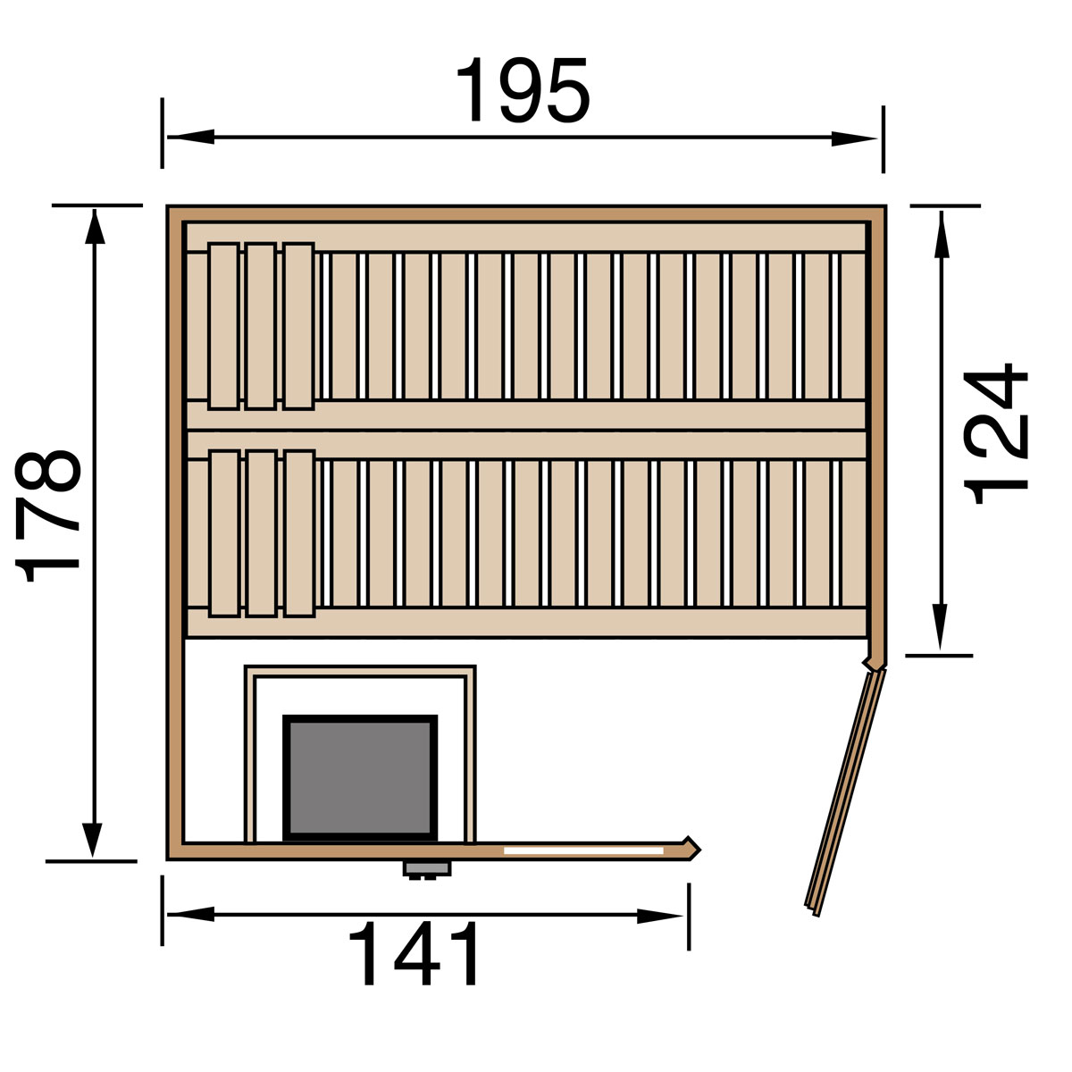 Weka Massivholzsauna „Turku 1“, GTF, Sparset, 7,5 kW BioS Bild 3