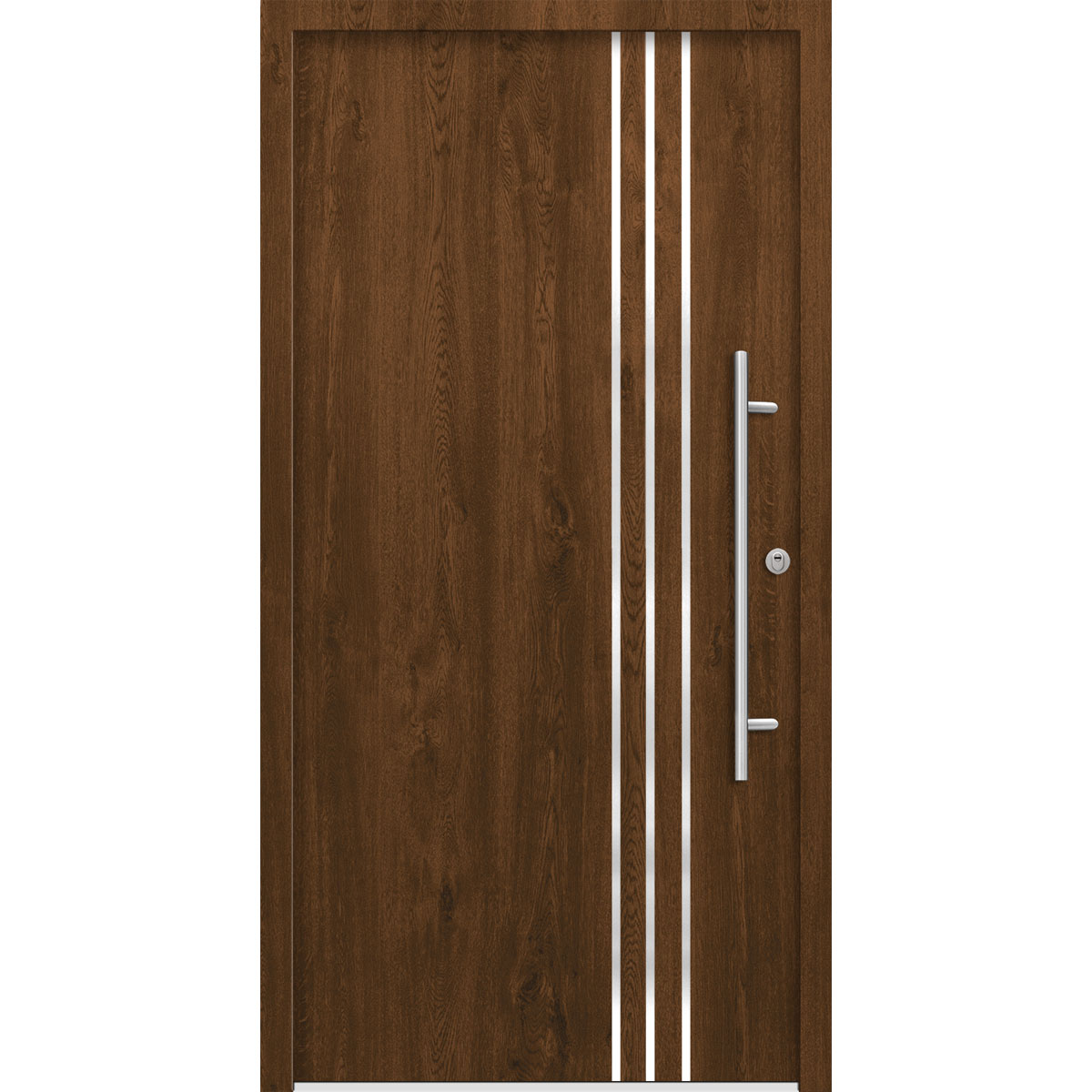 SplenDoor  Premium-Haustür Passivedoor Kalmar RC2 energiesparend einbruchsicher nussbaum 100 x 210 cm rechts