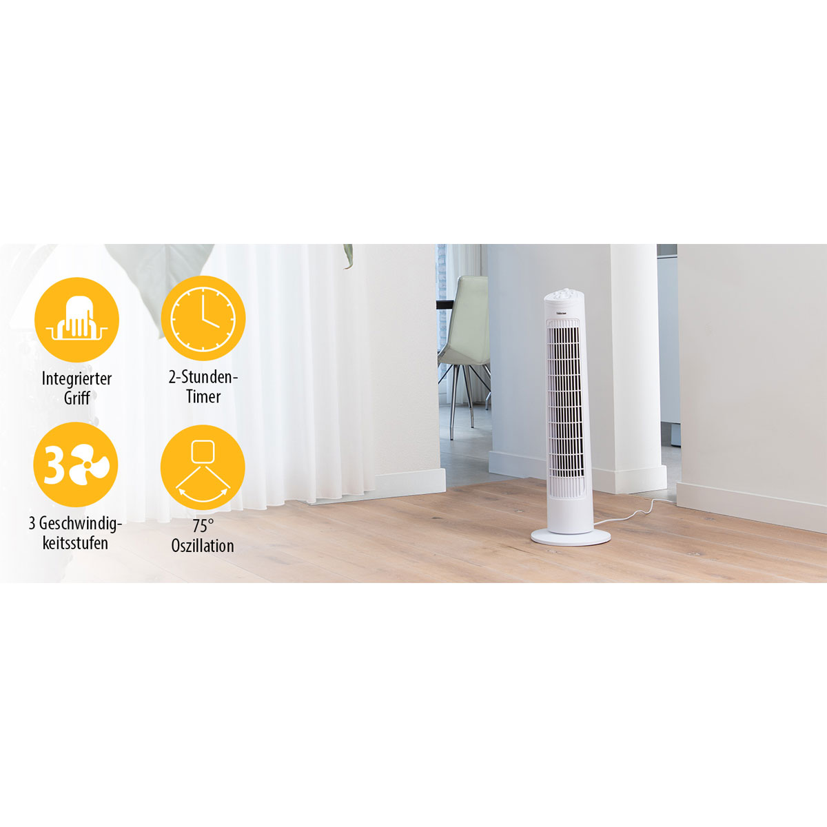 Turm-Ventilator 76 cm weiß Bild 14