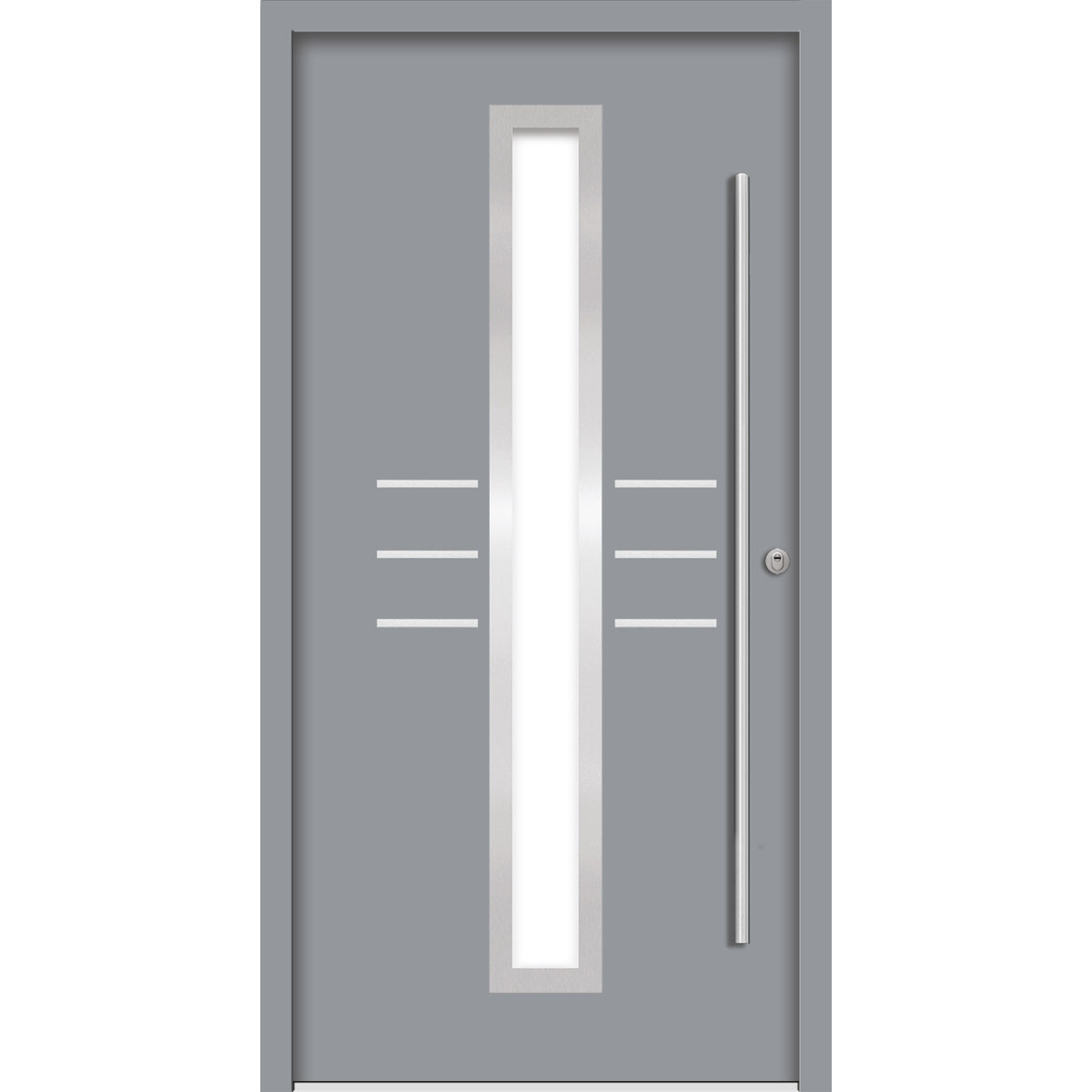 SplenDoor Premium-Haustür Passivedoor Lund RC2 energiesparend einbruchsicher grau 100 x 210 cm rechts