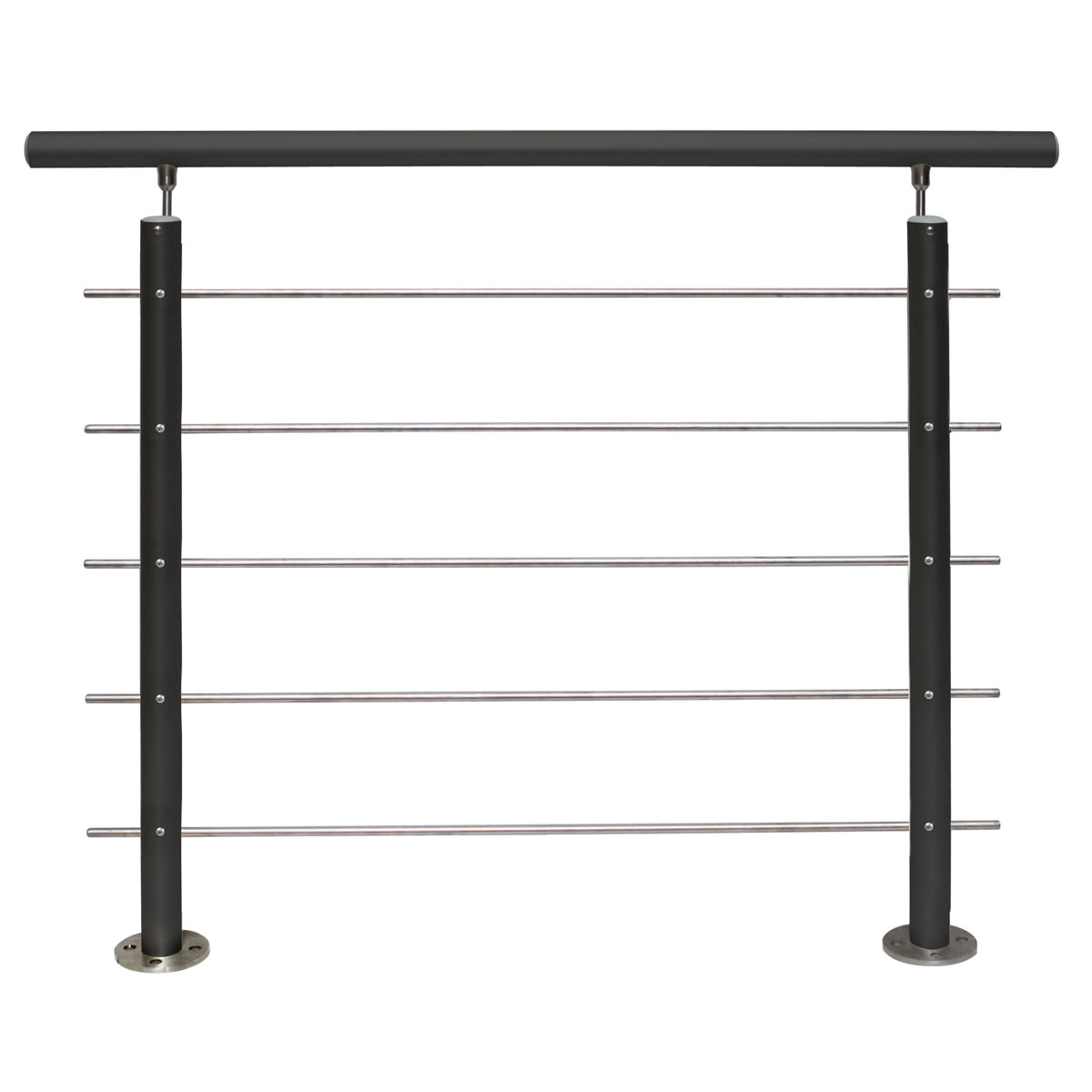 Alu Geländerset anthrazit AB10 Bodenmontage 1500 mm