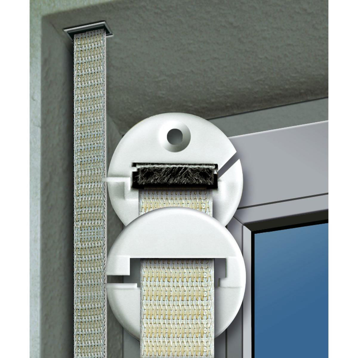 Schellenberg Gurtführung Duo rund mit Bürste für 14-23 mm Gurtband weiß Bild 3