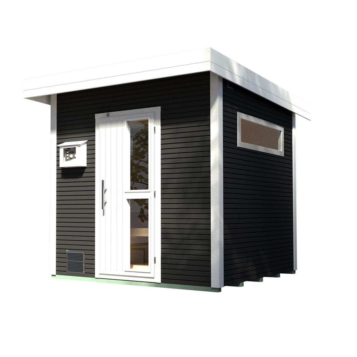 Weka Design-Saunahaus Kuopio Sparset 9,0 kW OS inkl analoger Steuerung natur