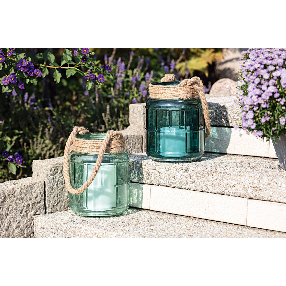 Windlicht Viseo 20 x 26 cm dunkelgrün/türkis Bild 2