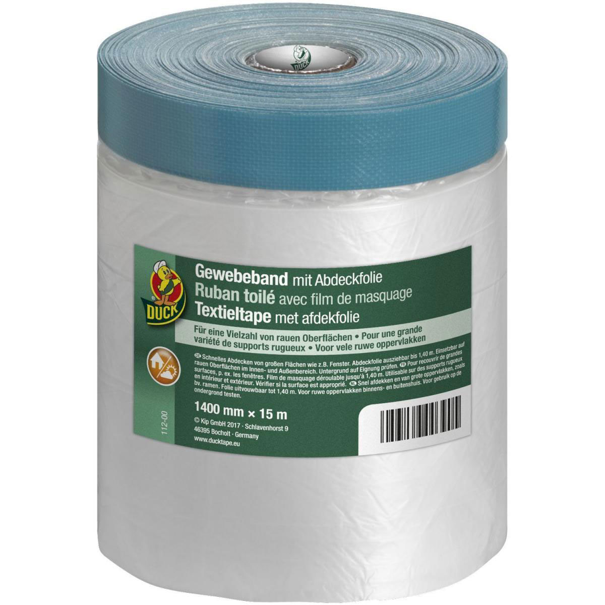 Duck Gewebeband mit Abdeckfolie 1400 mm x 15 m Duck Gewebeband mit Abdeckfolie 1400 mm x 15 m