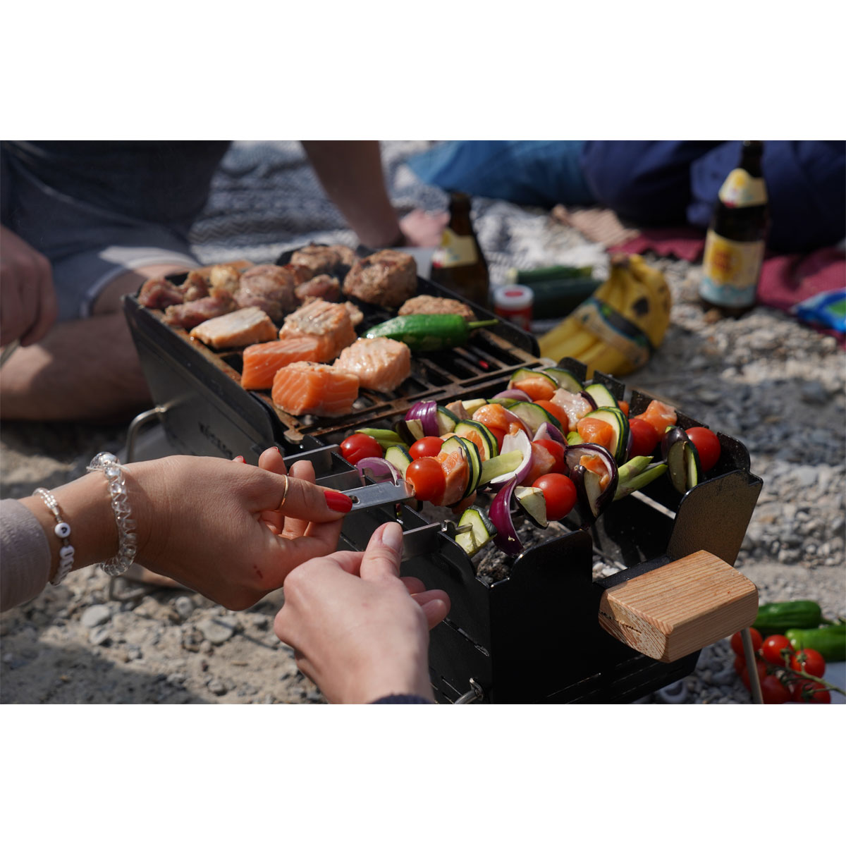 Knister Holzkohlegrill Original Grillfläche 20 x 28-49 cm auseinanderziehbar Bild 8
