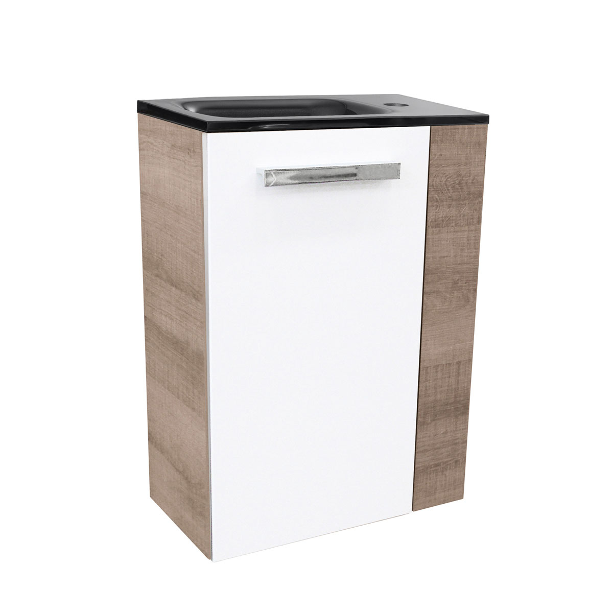 Fackelmann  Gäste-WC Waschtischunterschrank links SBC 440 x 600 x 243 mm Graueiche/Weiß Bild 5