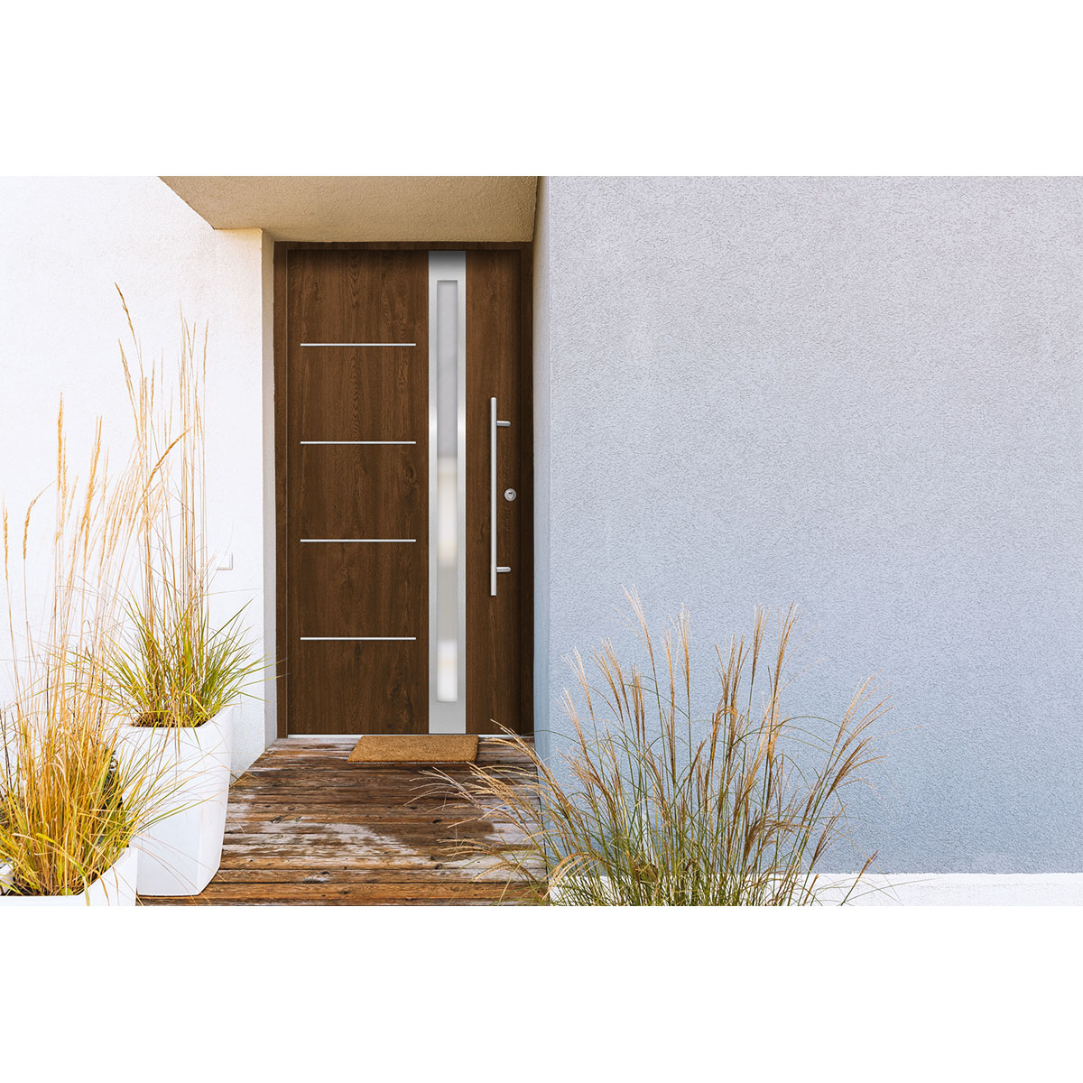 SplenDoor  Premium-Haustür Passivedoor Umea RC2 energiesparend einbruchsicher nussbaum 110 x 210 cm rechts Bild 2