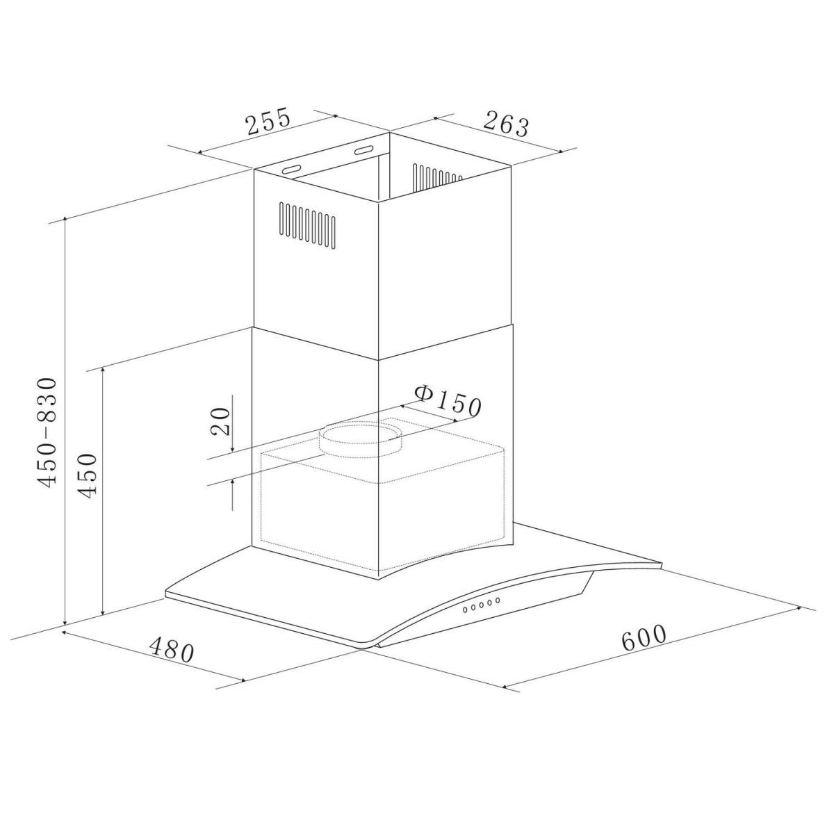 Respekta Dunstabzugshaube Nova CH 0160 IXB Edelstahl 60 cm Bild 2