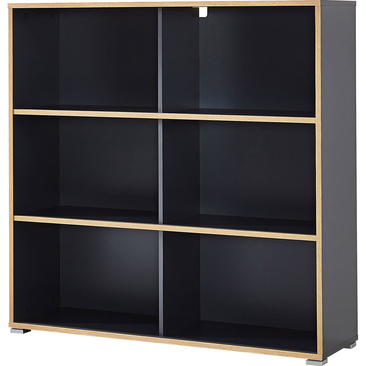 Schiebetürregal 120 x 119 x 35 cm weiß/Sonoma Eiche Bild 6