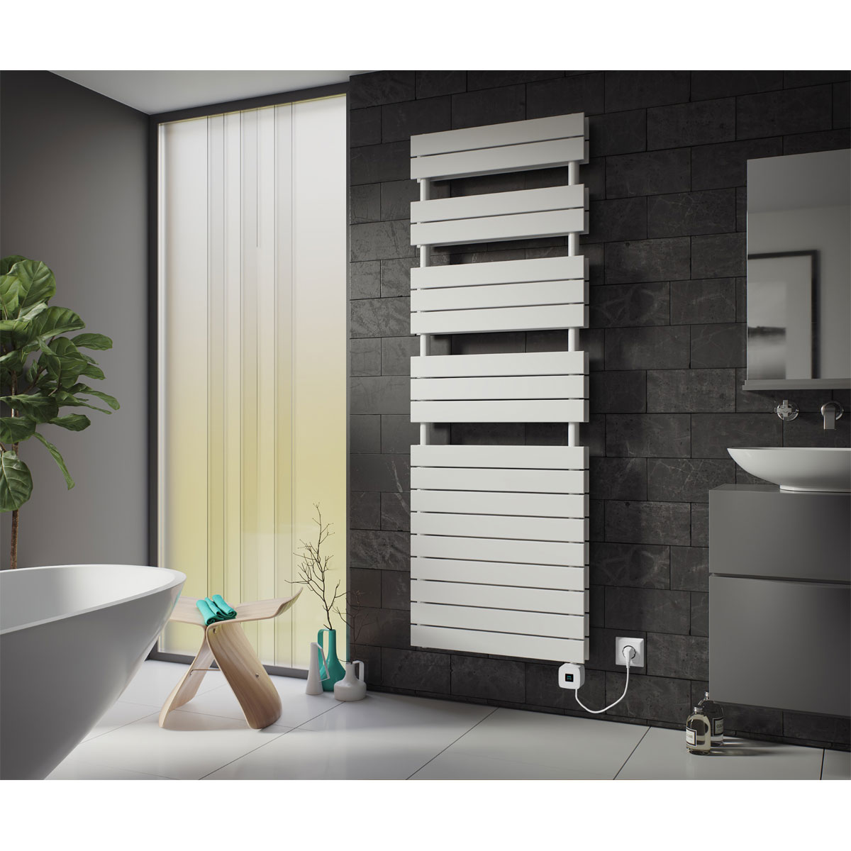 Ximax  Elektrischer Handtuchwärmer P2 Duplex 1195 x 600 mm 1200 Watt Typ 7 Weiß Bild 1