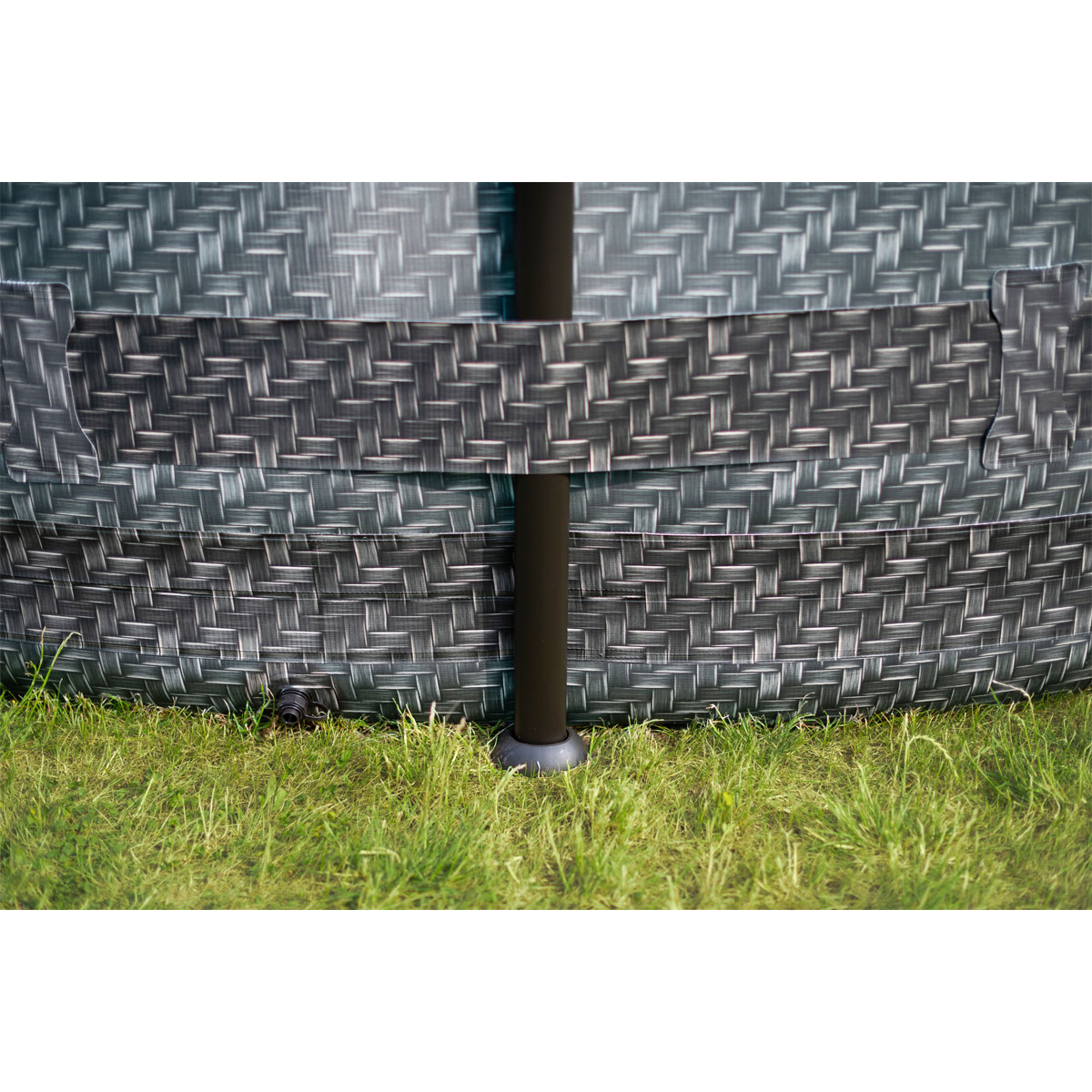 Summer Waves Elite Frame Pool 488x488x122cm Rattan Grau Bild 5