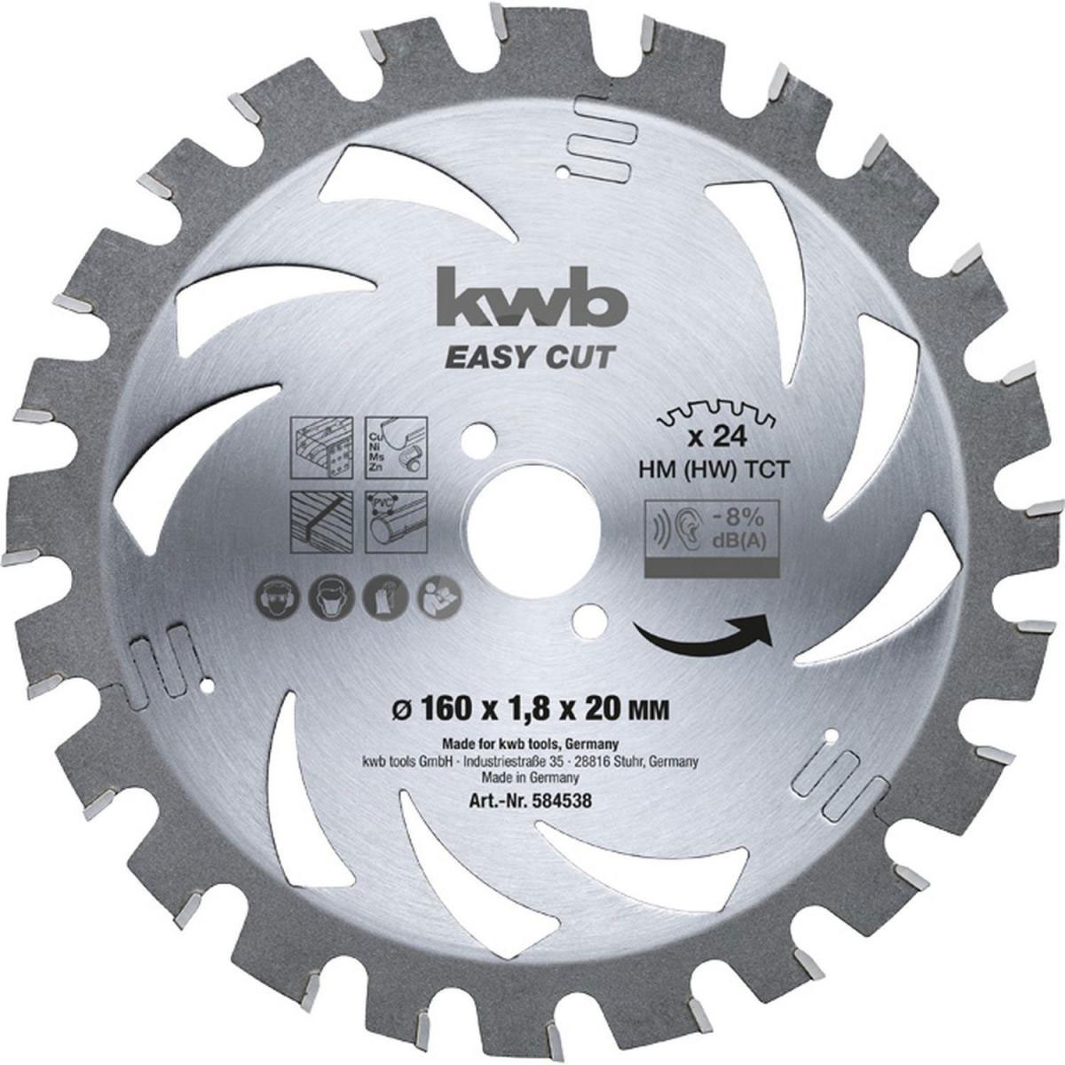 kwb  Dünnschnitt-Kreissägeblatt Easy Cut Durchmesser 160x20 mm Bild 1