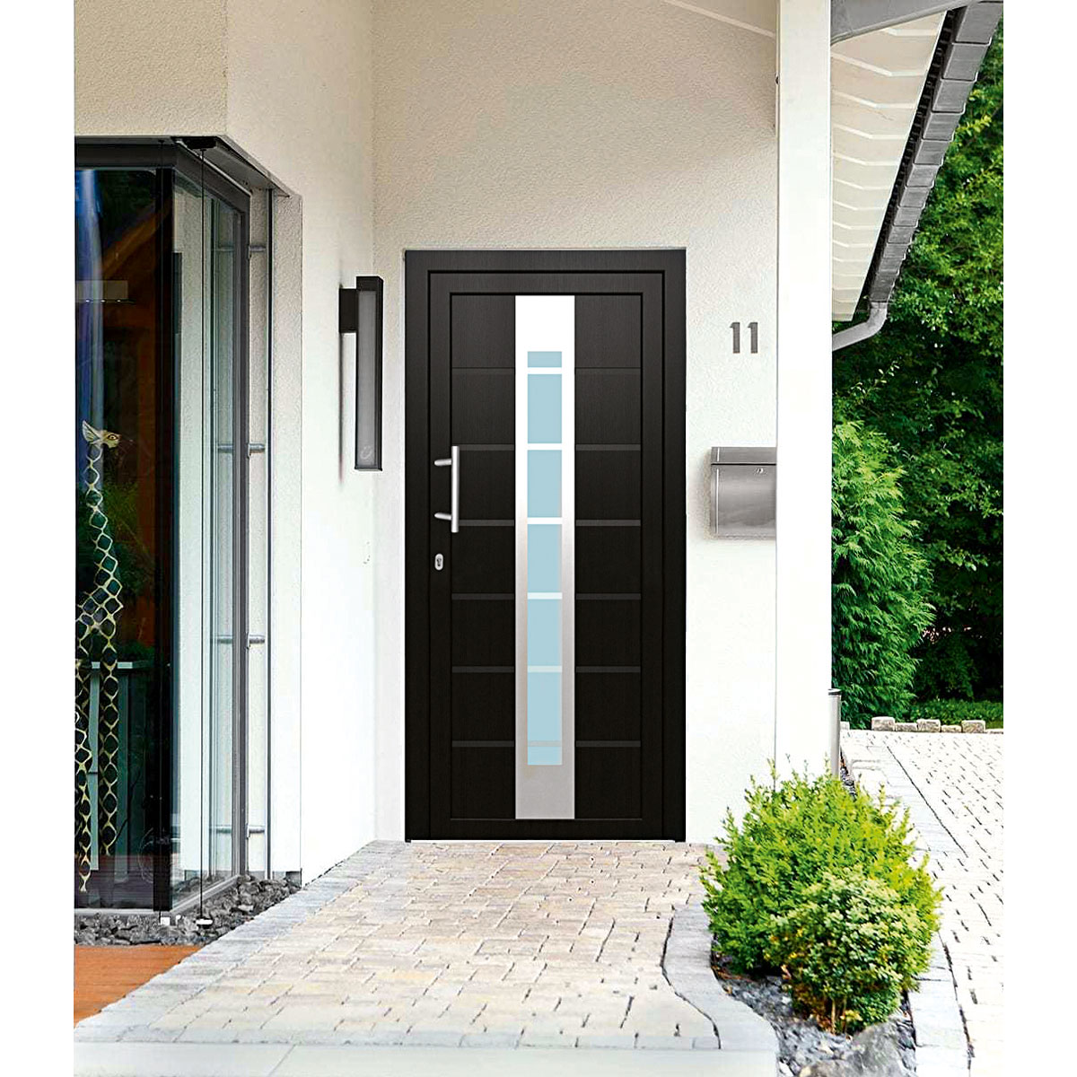 Haustür Kunststoff T84 anthrazit 100 x 210 cm Anschlag rechts Bild 2