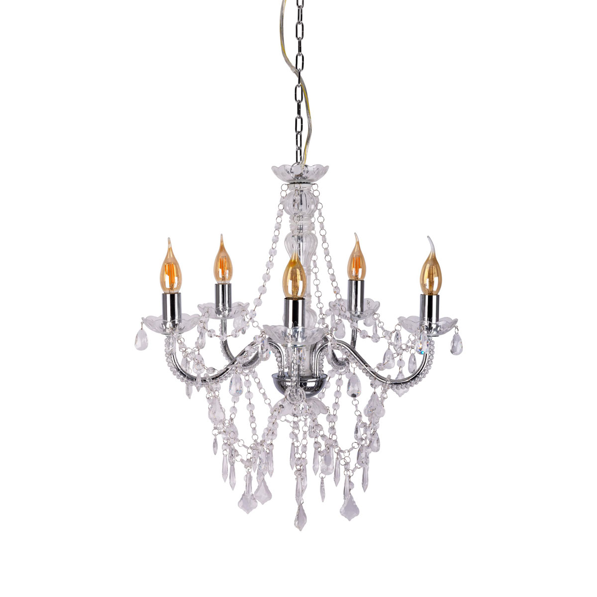 näve  Kronleuchter Cecilia silber 5er