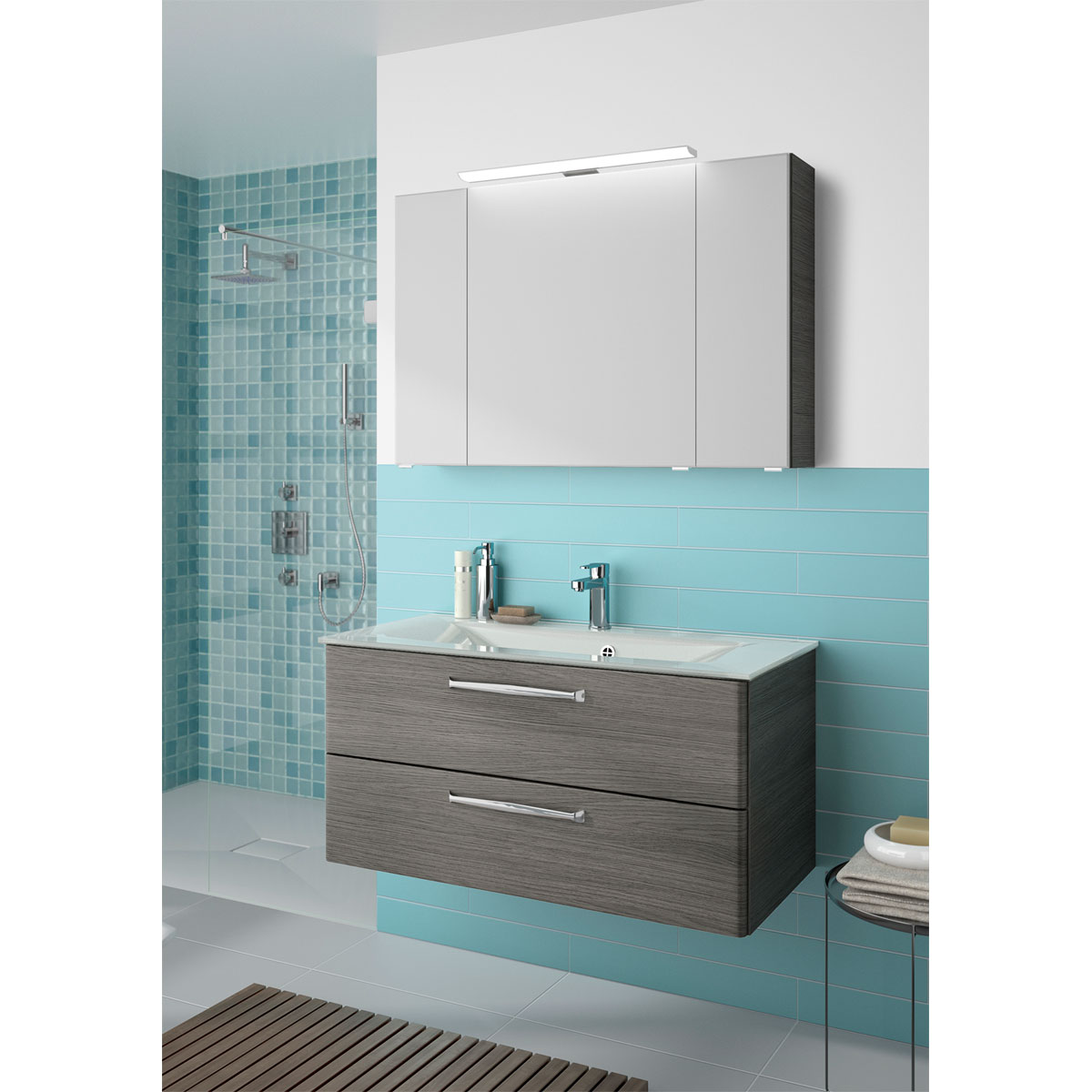 Pelipal Glaswaschtisch Trentino weiß 107 x 1,5 x 50 cm Bild 2