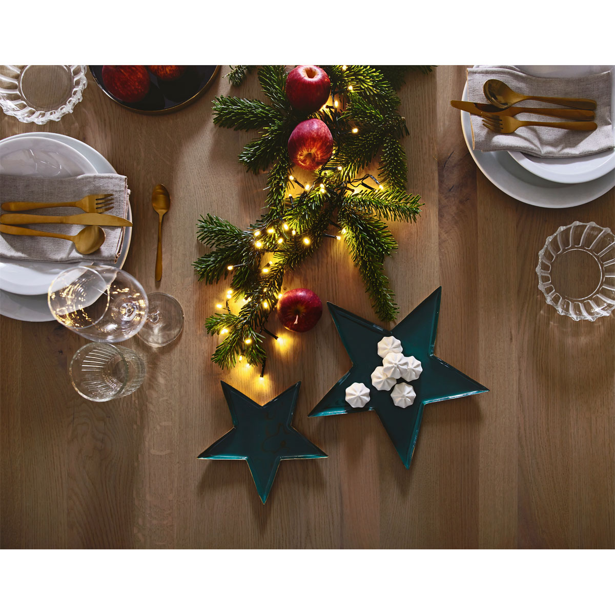 Emaille-Tablett Stern grün gold Metall 27,5 x 1 x 27,5 cm Bild 2