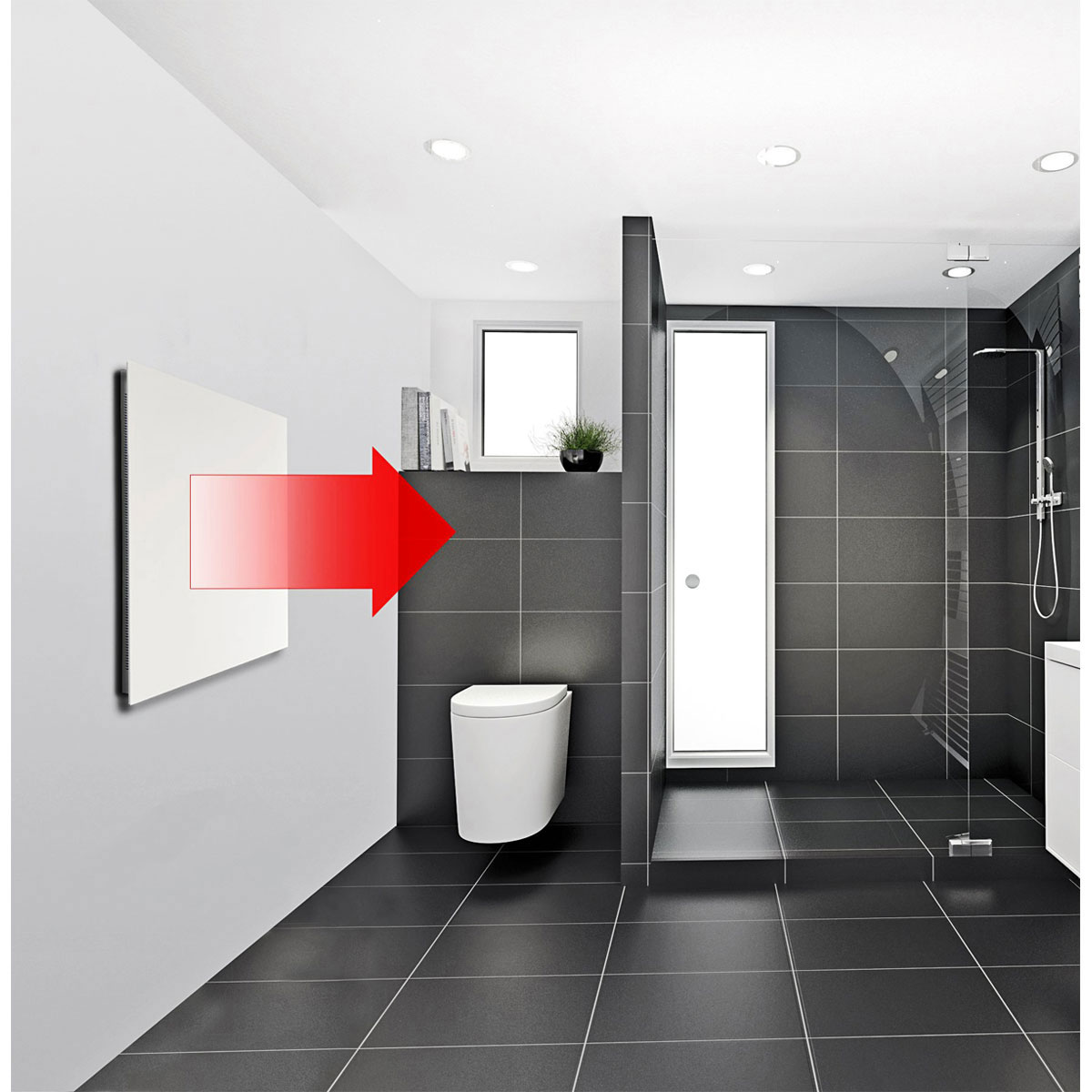 Jollytherm  Infrarot-Glasheizkörper beige 60 x 100 cm Bild 4