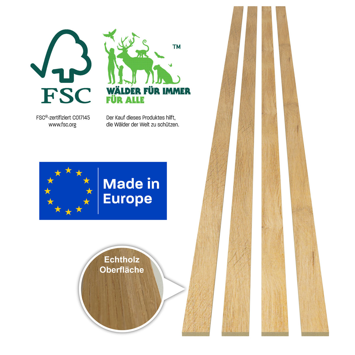 Specht Classic Stix, Eiche hellbraun, 250x3,45 cm Bild 6