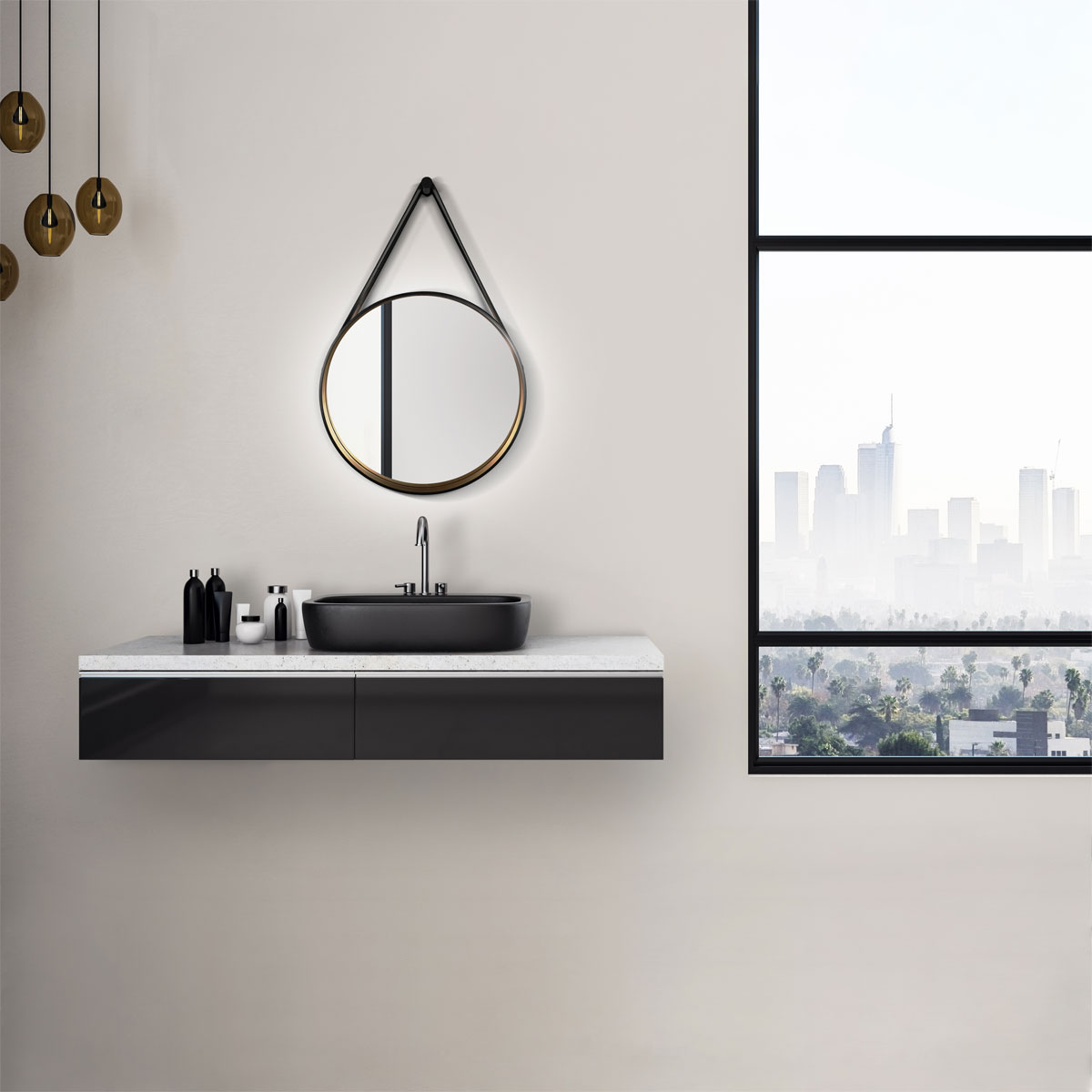 DSK  Design Spiegel Black Primavera Dm 55 cm Bild 2