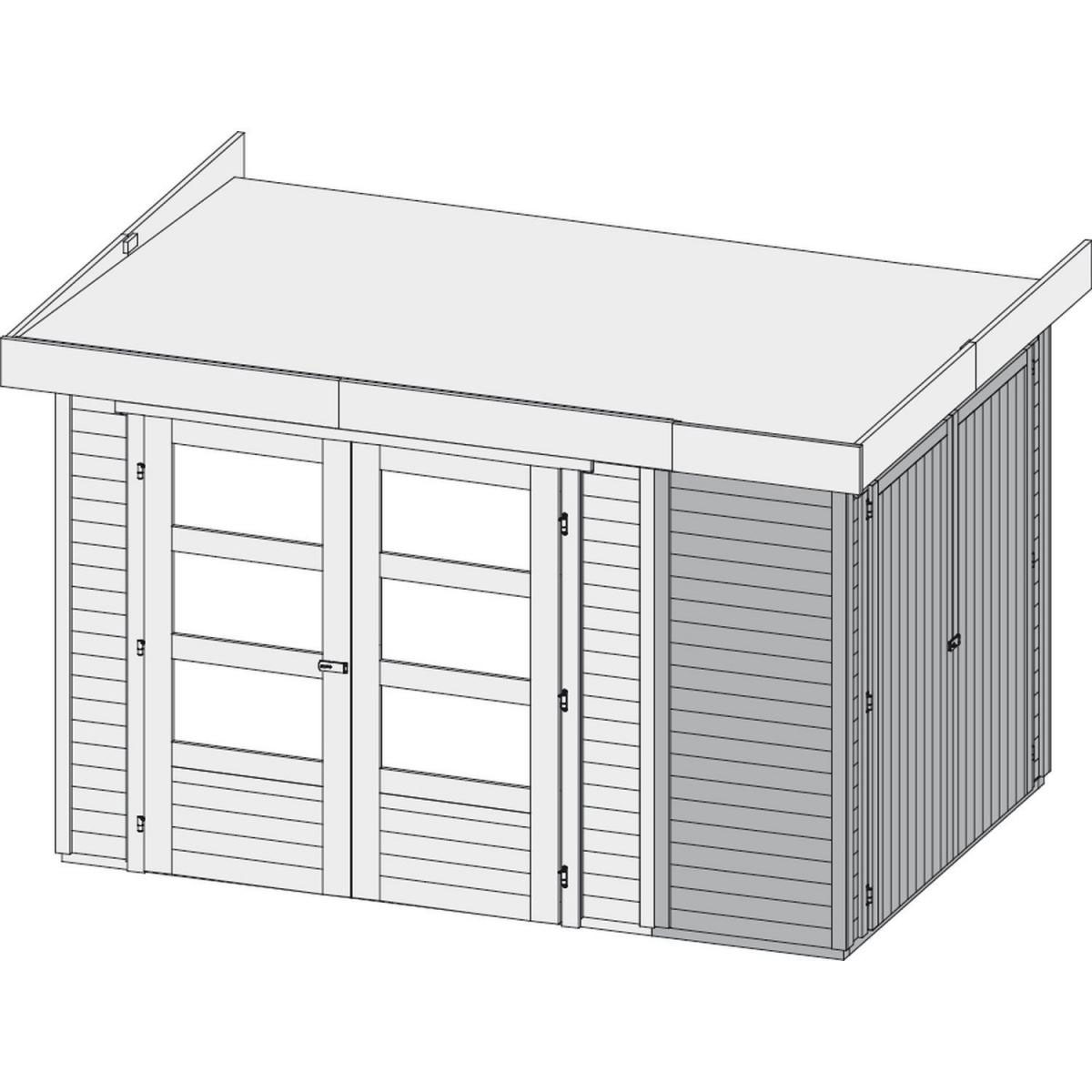 Karibu Gartenhaus Retola 3 inkl Anbauschrank naturbelassen Bild 4