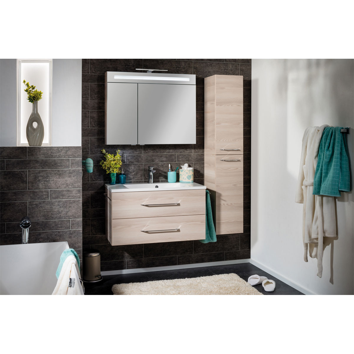 Fackelmann Hochschrank B.clever 30 x 159 x 32 cm Alaska-Esche Bild 6