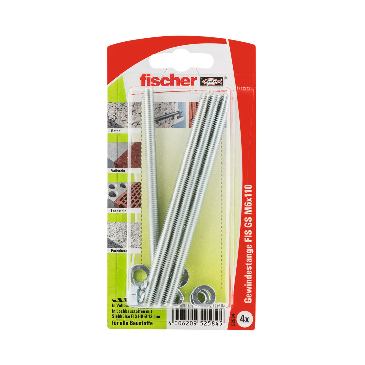 Fischer  Gewindeanker FIS GS 6 x 110 mm 4 Stück