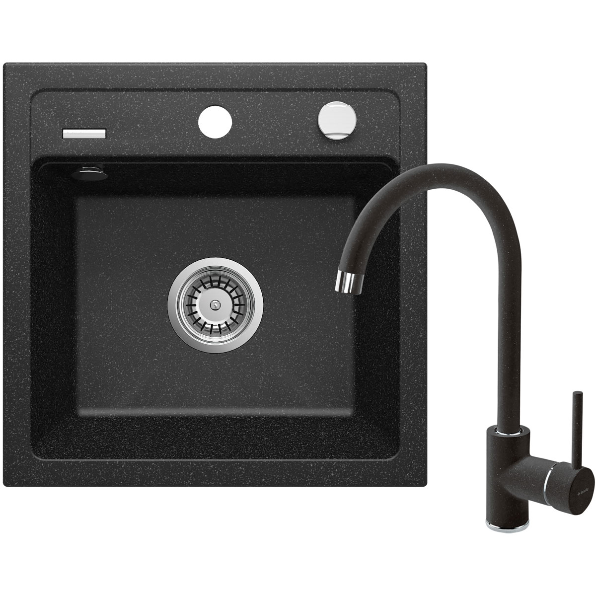 deante  Granitspülen-Set ZORBA mit Armatur graphit Bild 1