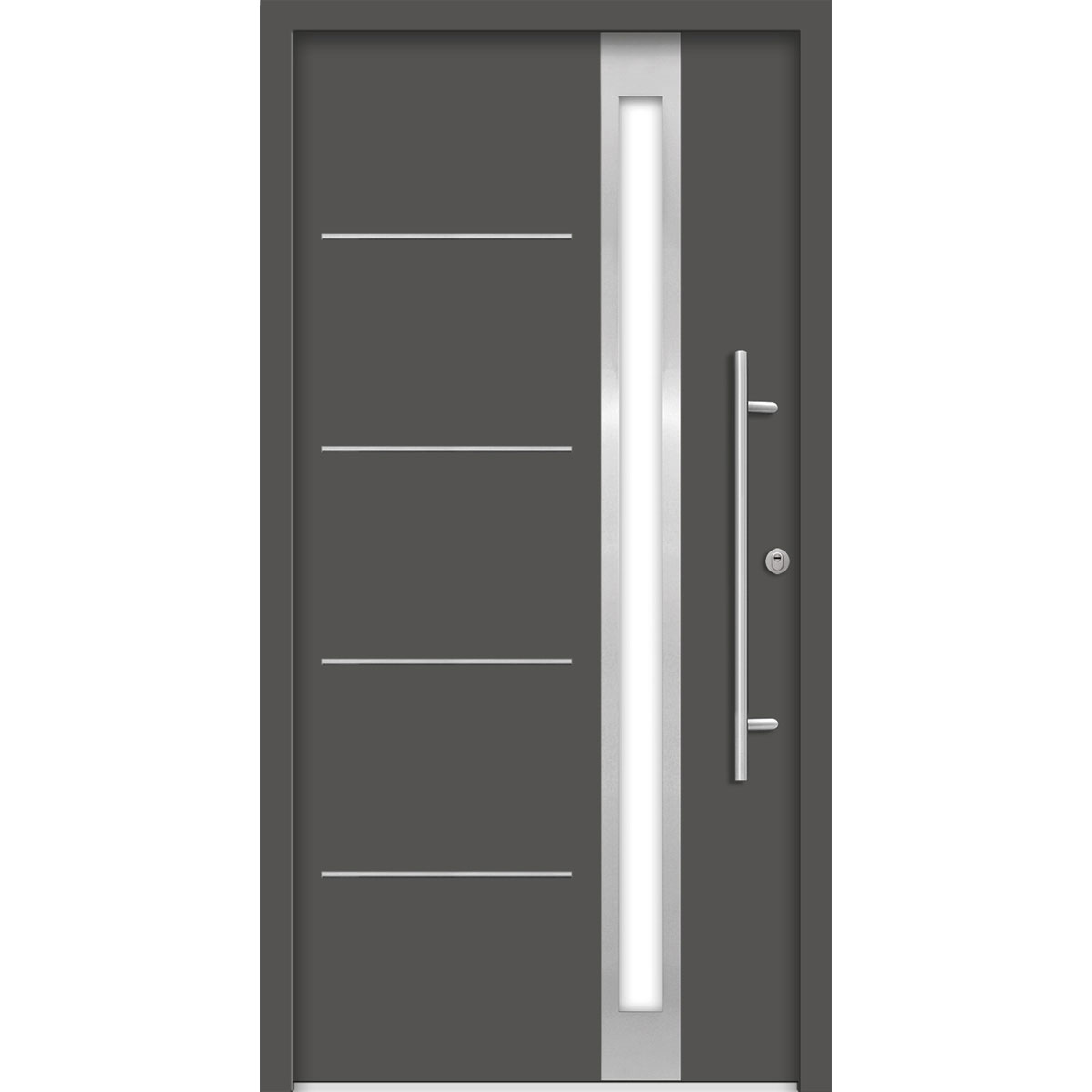SplenDoor Premium-Haustür Passivedoor Umea RC2 energiesparend einbruchsicher anthrazit 100 x 210 cm rechts