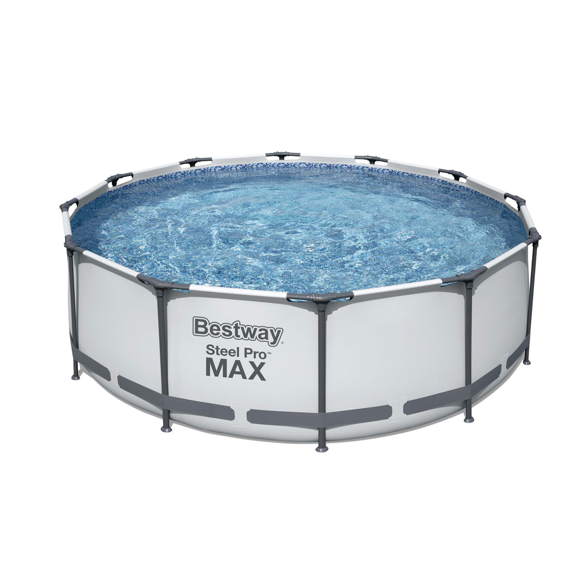 Bestway Steel Pro Max Frame-Pool-Set mit Filterpumpe Durchmesser 366 x 100 cm grau Bild 1