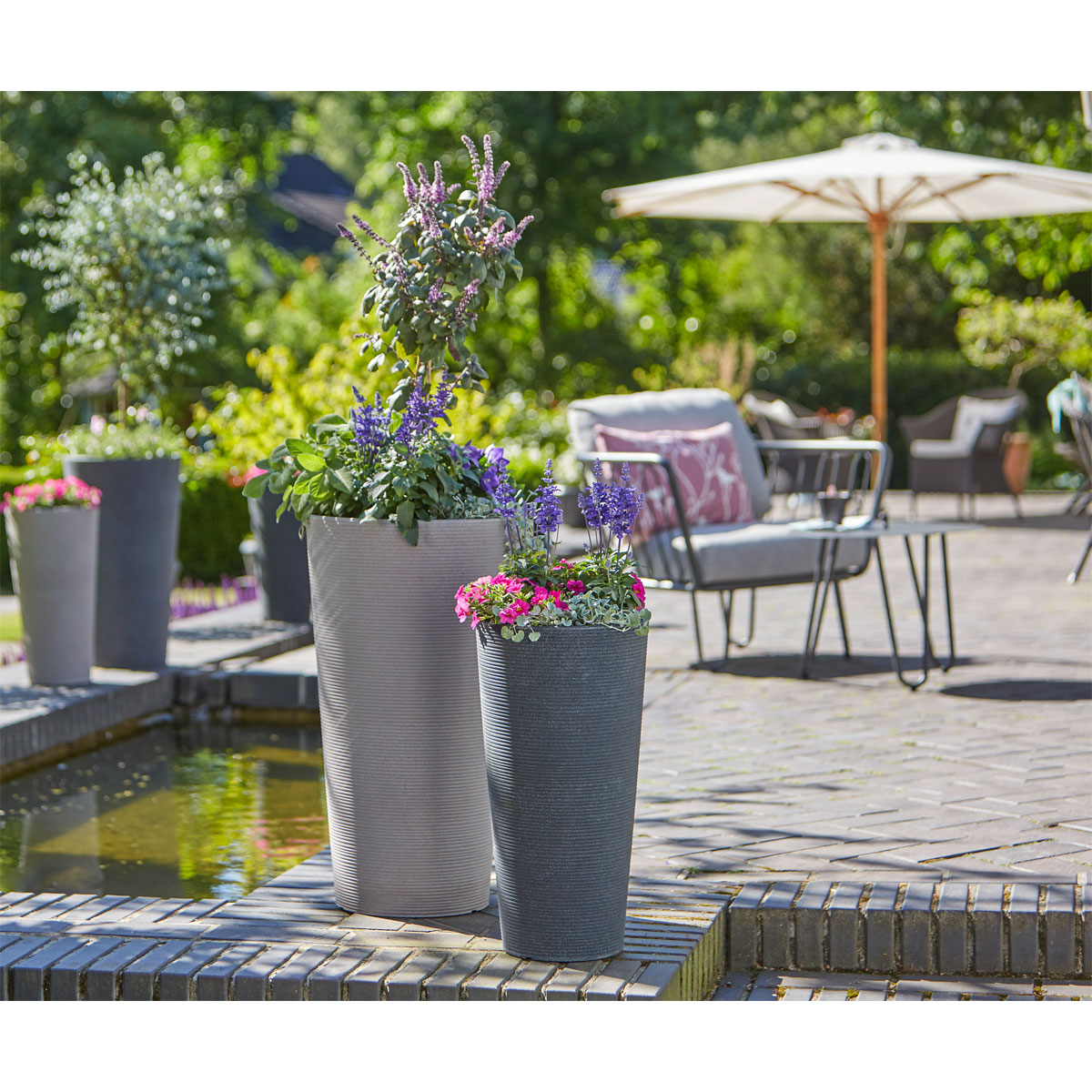 Scheurich Pflanzgefäß Coneo High BxHxT 28,5 x 55 x 28,5 cm Schwarz-Granit Bild 2