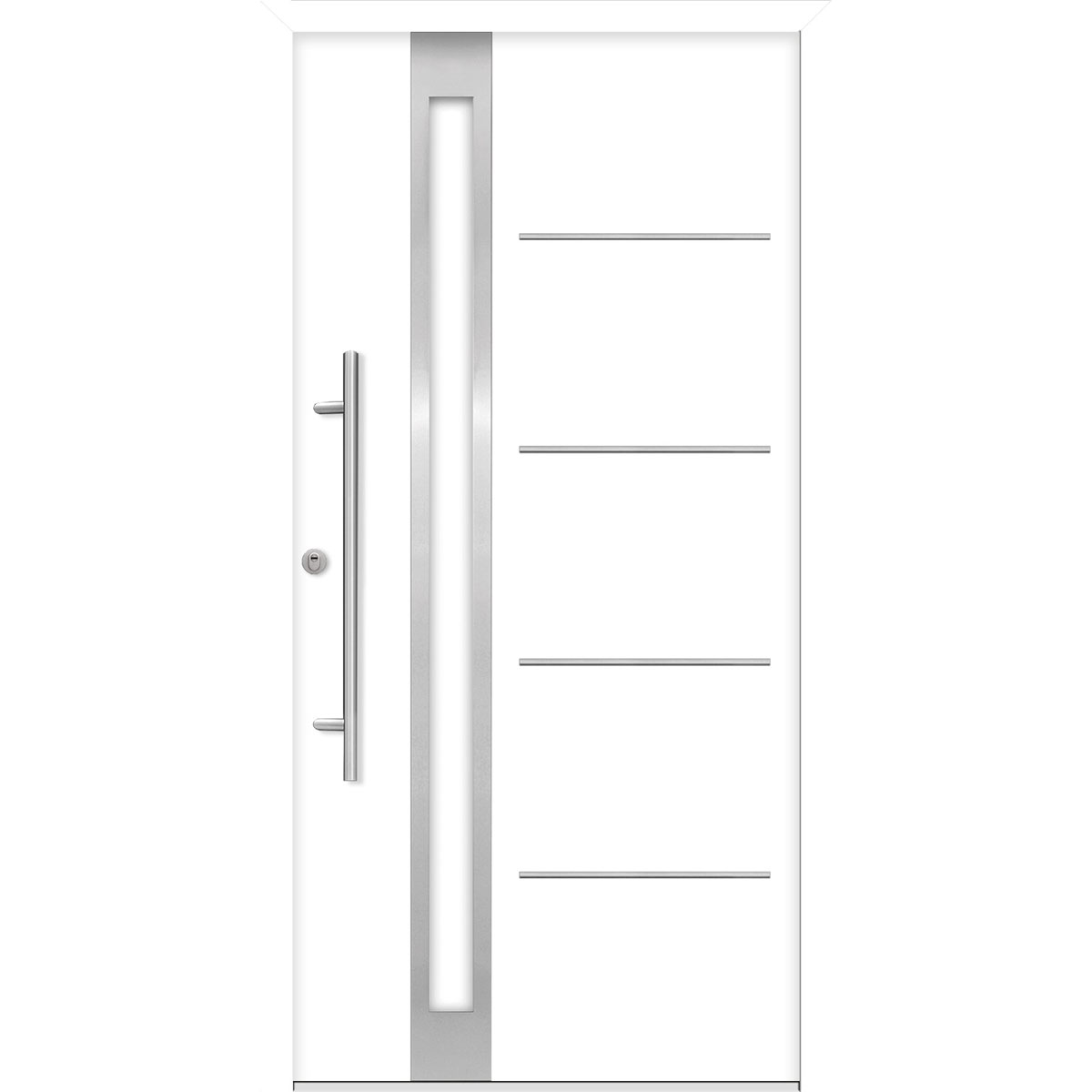SplenDoor  Premium-Haustür Passivedoor Umea RC2 energiesparend einbruchsicher weiss 100 x 210 cm links