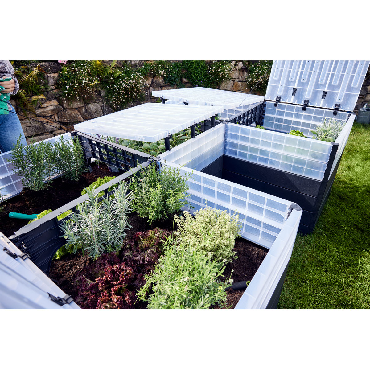 Garantia  Hochbeet Ergo Quadro TurboPlus U L 80t Stone, inkl. FLORA Wassersparsystem Bild 6