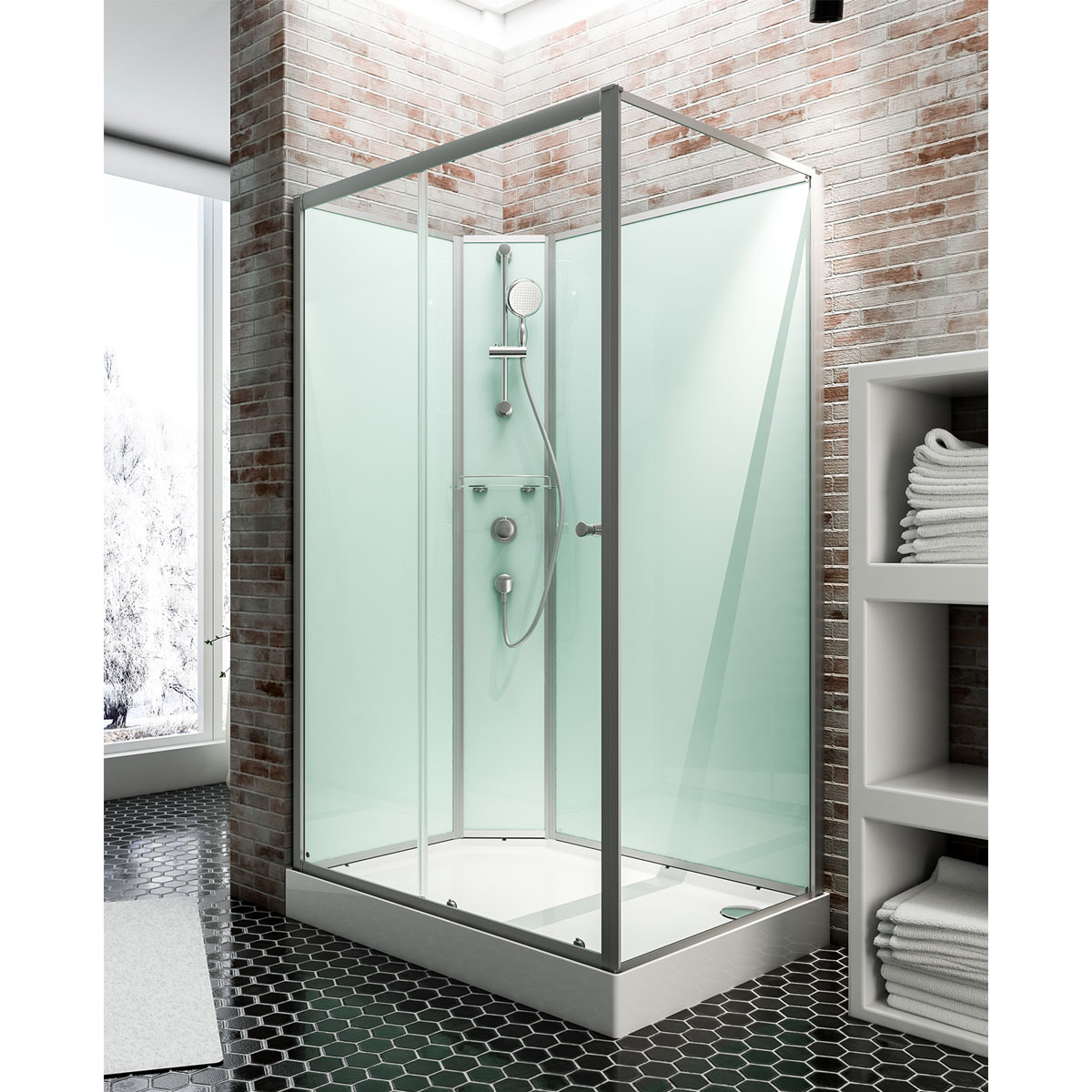 Schulte Wellnesskabine Ibiza 204 x 160 x 90 cm links light-grün Bild 1