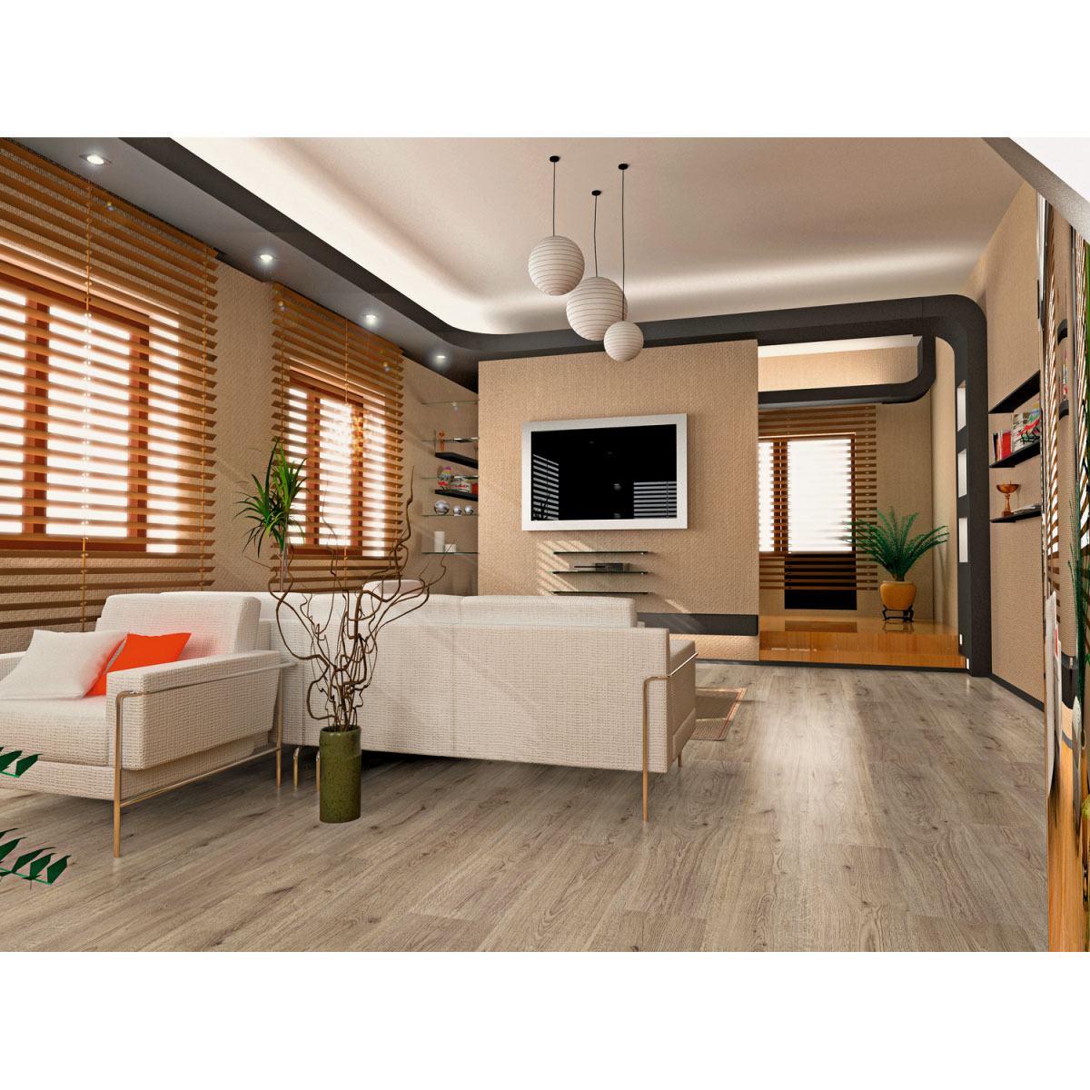 Basic Laminatboden Trendeiche grau 138 x 19,3 cm Bild 3