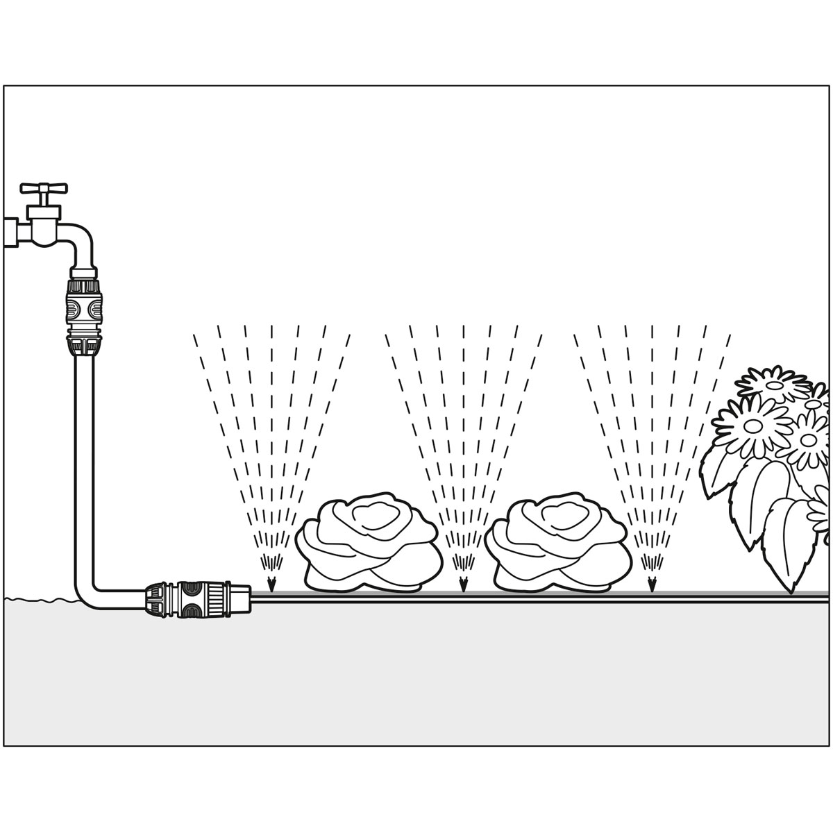 Gardena  Schlauchregner mit Anschlussteilen braun Bild 6