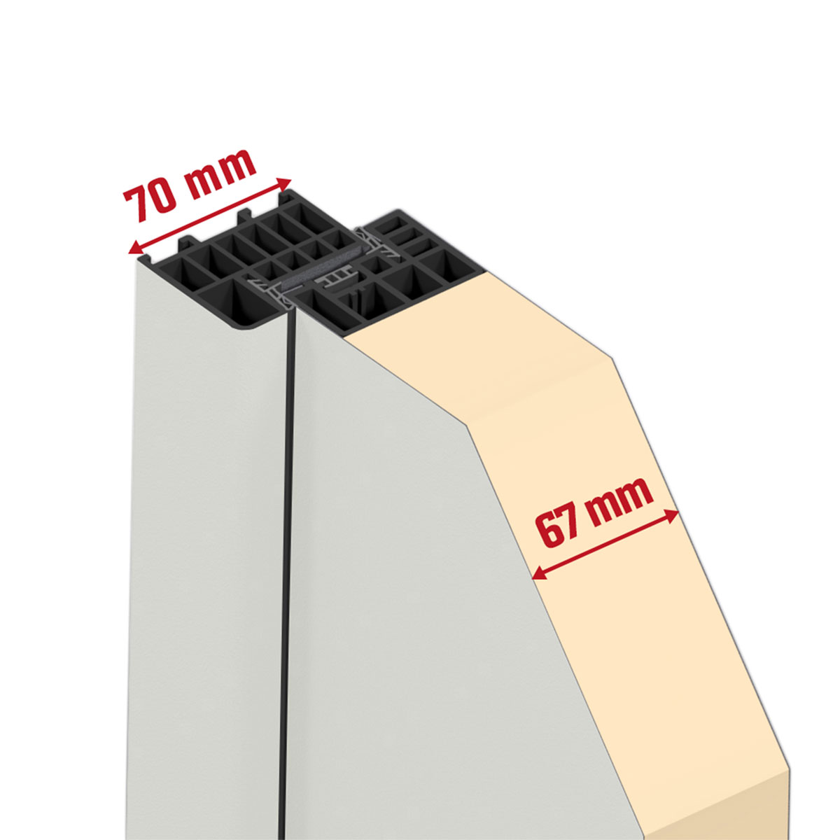 SplenDoor  Sicherheits-Nebeneingangstuer NS3 RC2 98x198 Weiss links Bild 9