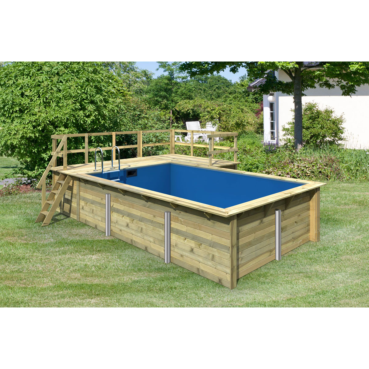 Karibu Pool Größe 3 44 mm inkl 2 Terrassen