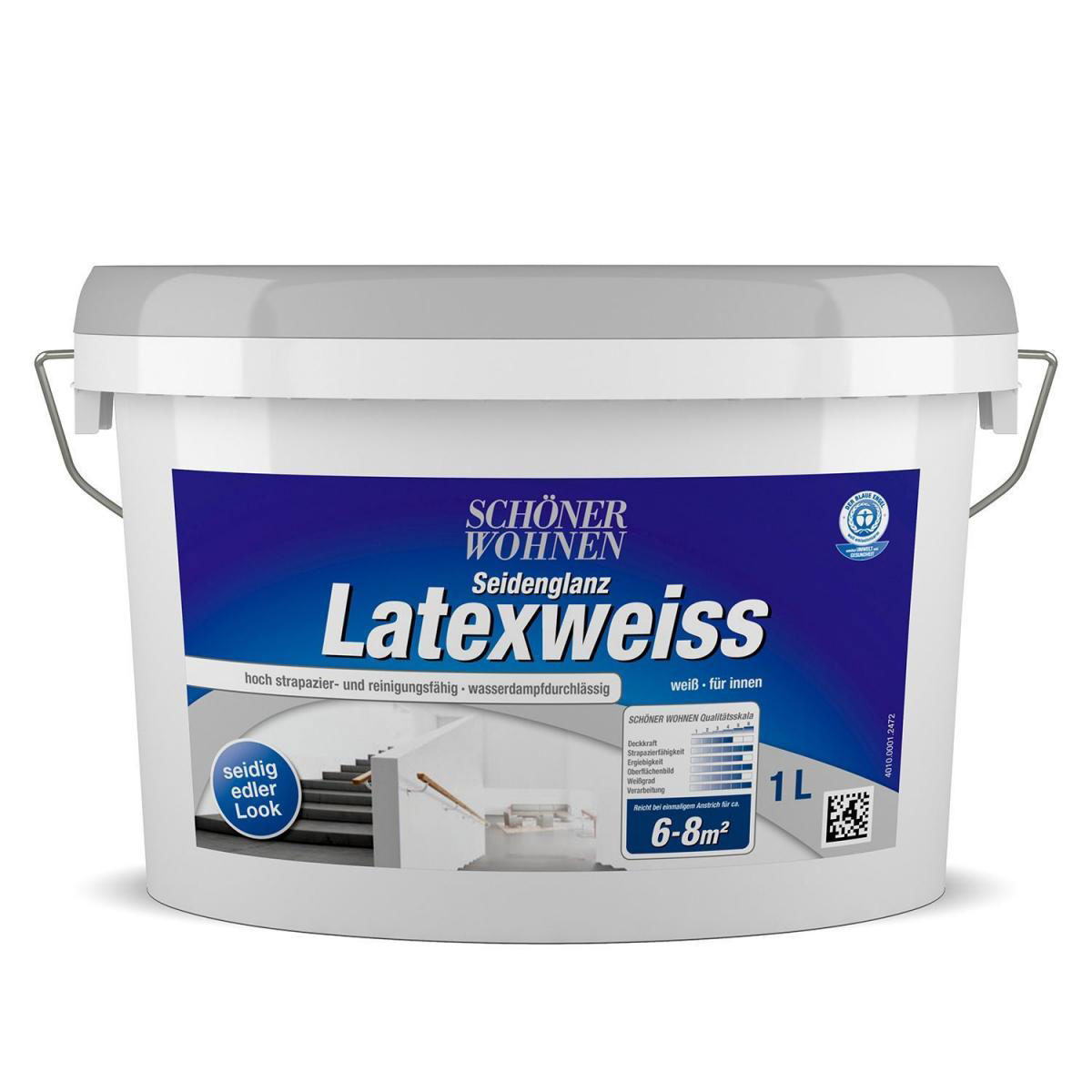 Schöner Wohnen Farbe Latexweiss seidenglänzend 1 l