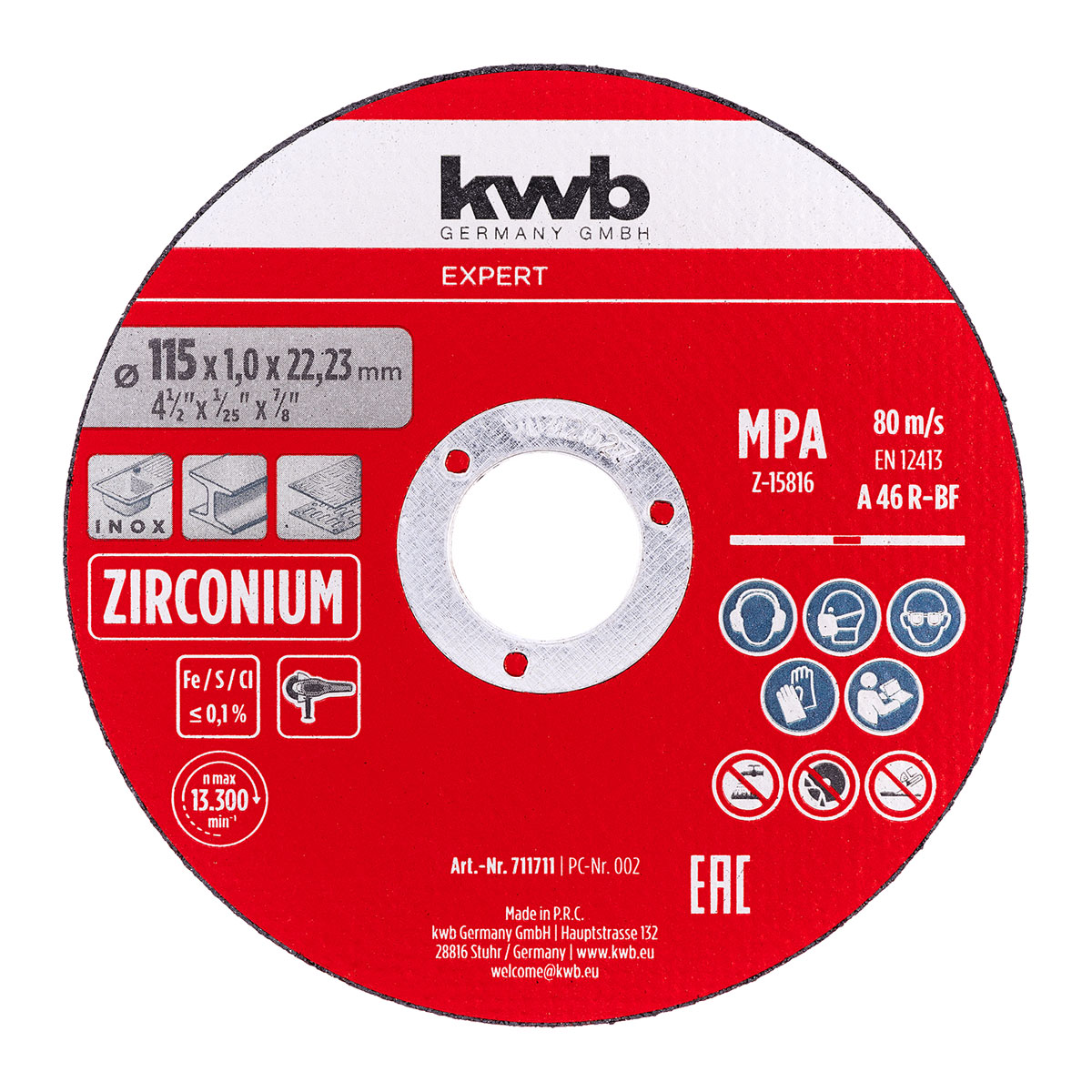 kwb Expert Inox-Gewebetrennscheiben-Set für Metall gerade extradünn 10-tlg. Ø 115 x 1 mm Bild 2