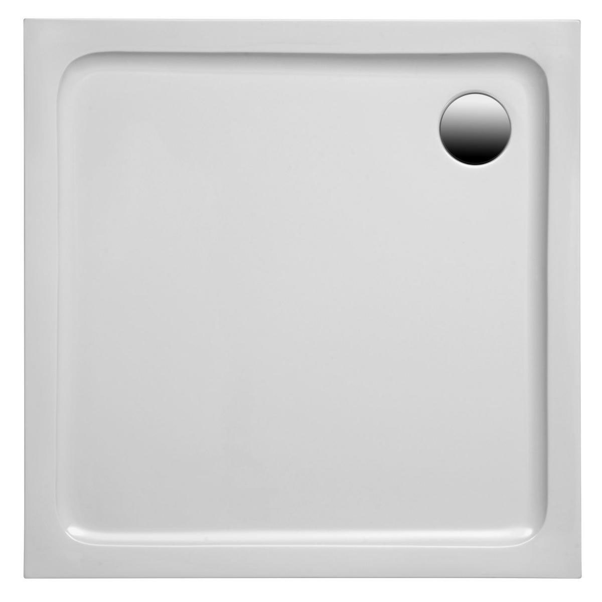 Ottofond Komplettset Duschwanne quadratisch 80 x 80 cm weiß mit Träger und Ablaufgarnitur