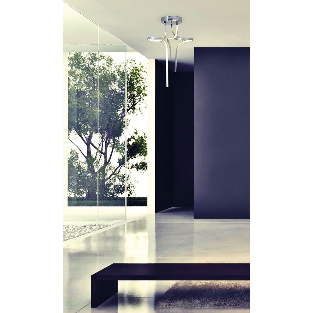 Naeve LED DL Loop Line Metall/KSsilber LxBxH: 52x52x83cm Bild 8