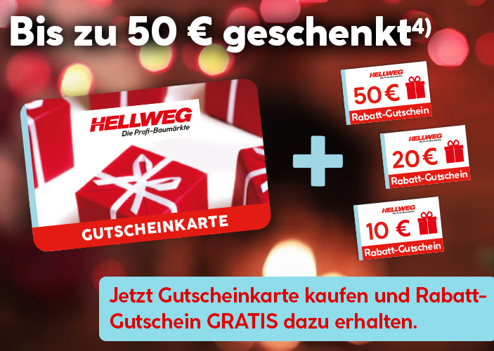 Bis zu 50 Euro geschenkt: Jetzt Gutscheinkarte kaufen und Rabatt-Gutschein GRATIS dazu erhalten. 