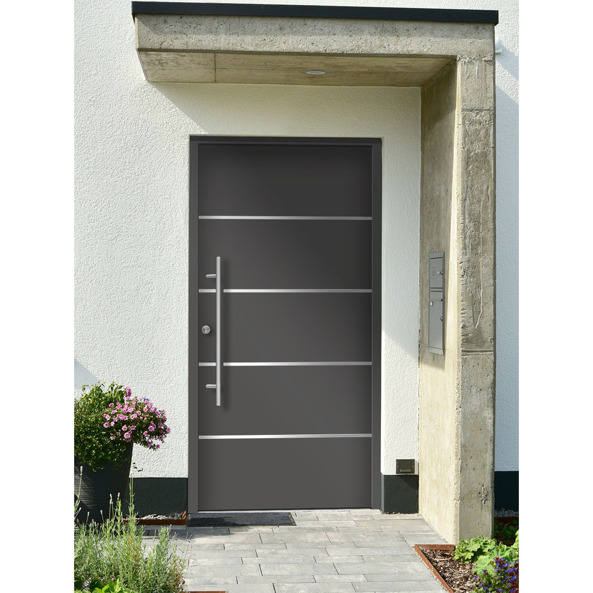 SplenDoor  Premium-Haustür Passivedoor Visby RC2 energiesparend einbruchsicher anthrazit 100 x 200 cm links Bild 2