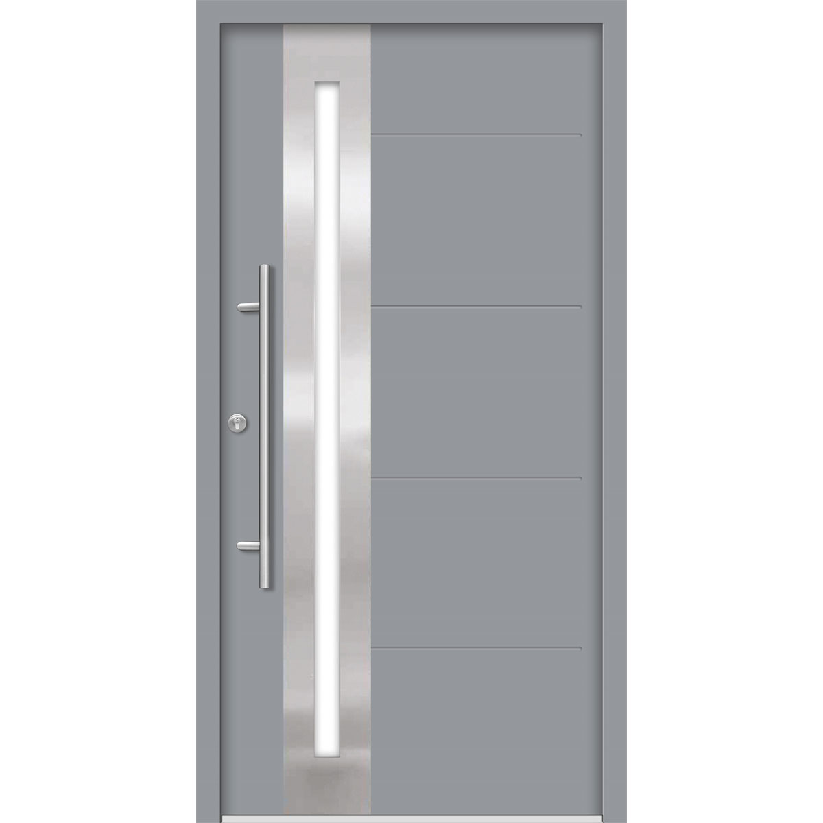 SplenDoor  Premium-Haustür Passivedoor Eksjo energiesparend grau 110 x 210 cm links