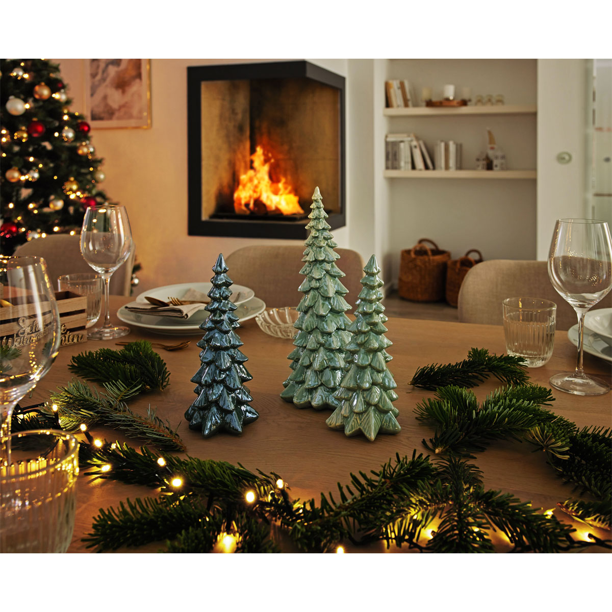 Dekotanne 20,5cm grün Bild 3