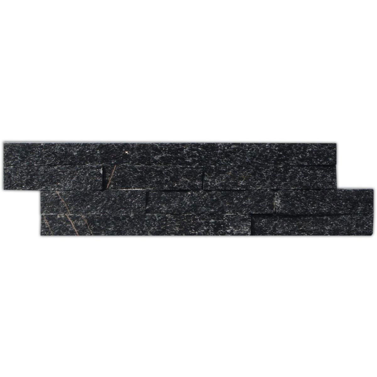 Wandverblender „Quarzit“ schwarz mix, 10x40 cm