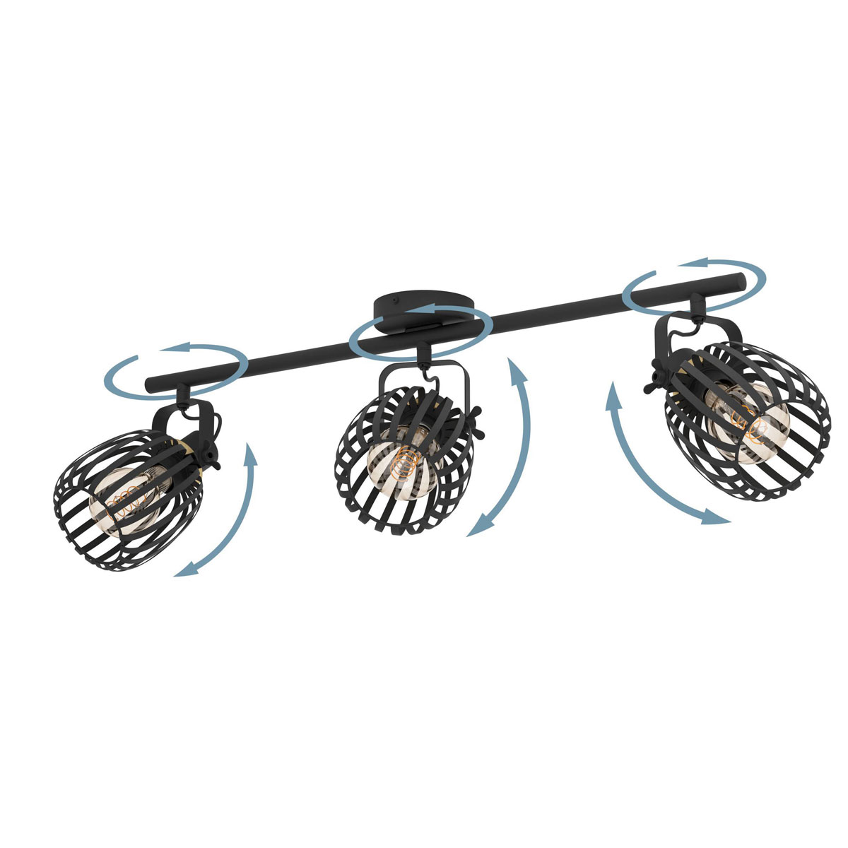 Eglo  LED Spot Girona 3-flammig schwarz/messing Bild 3