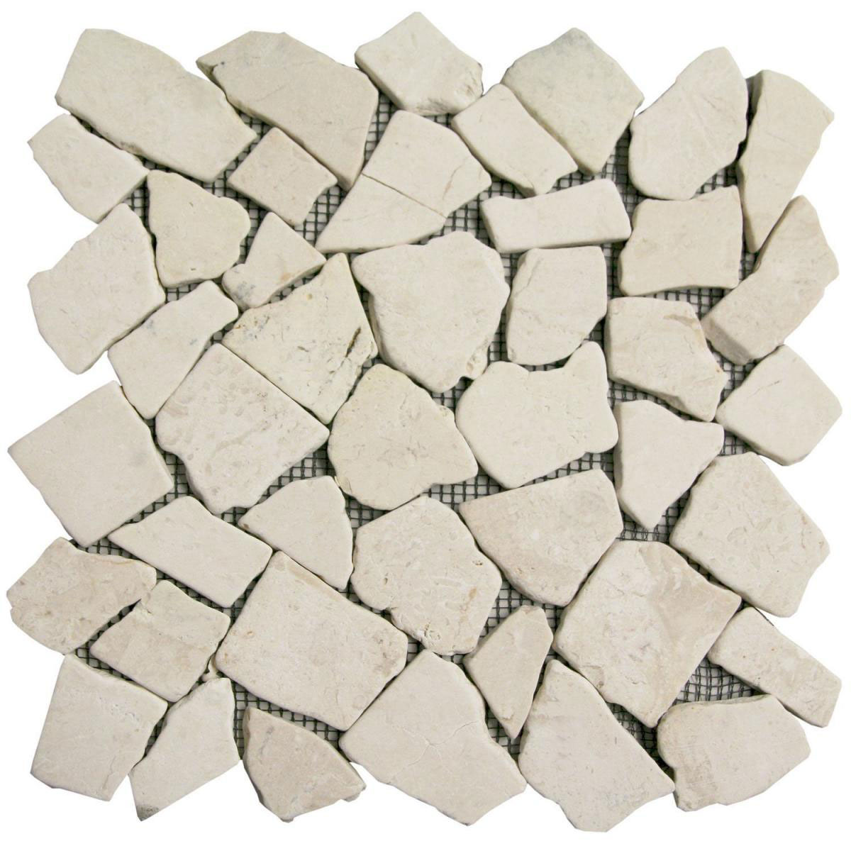 Marmormosaik Biancone Polygonal 25 x 25 cm Marmormosaik Biancone Polygonal 25 x 25 cm